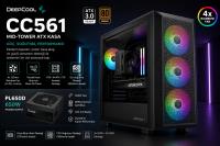 DEEPCOOL CC561 PL650D 650W 80Plus Bronze ATX 3.0 4xRainbow Fanlı Mid-Tower Siyah Kasa
